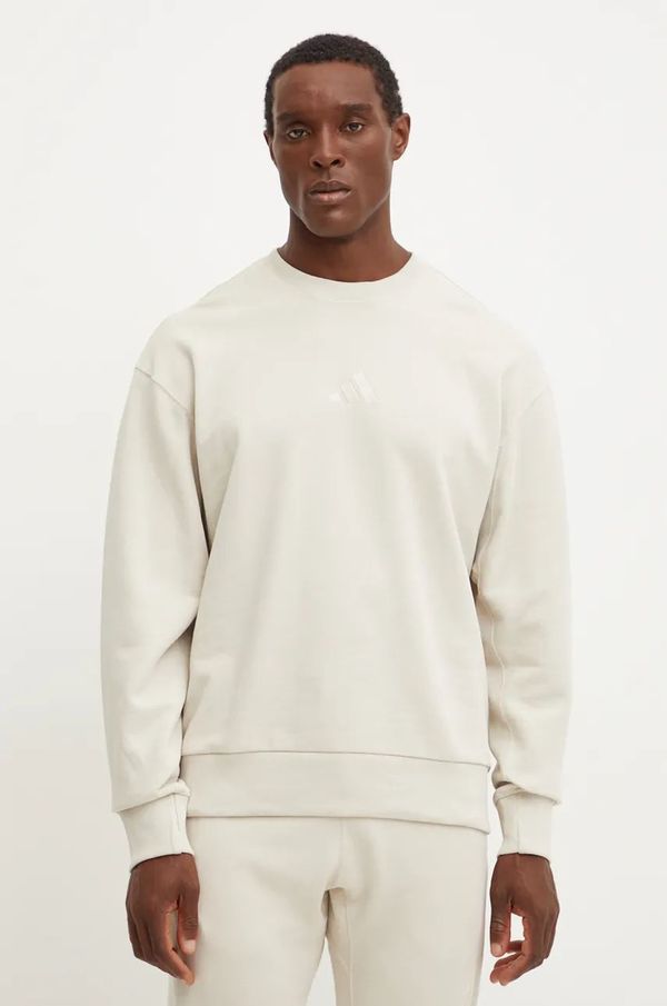 adidas Pamučna dukserica adidas All SZN za muškarce, boja: bež, bez uzorka, IY6550