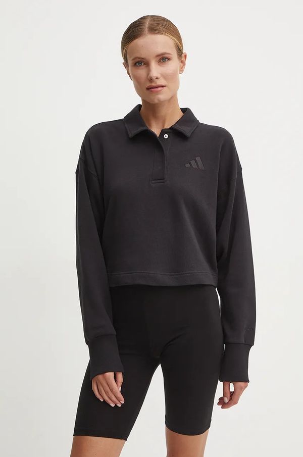 adidas Pamučna dukserica adidas All SZN za žene, boja: crna, bez uzorka, IX3806