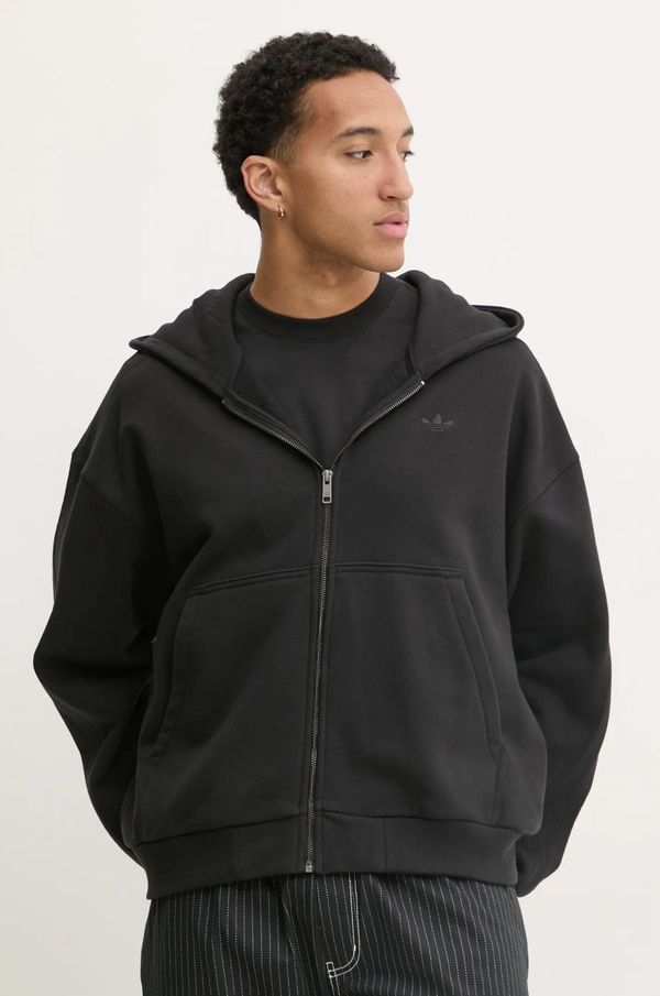 adidas Originals Pamučna dukserica adidas Originals Essential za muškarce, boja: crna, s kapuljačom, bez uzorka, JC9579