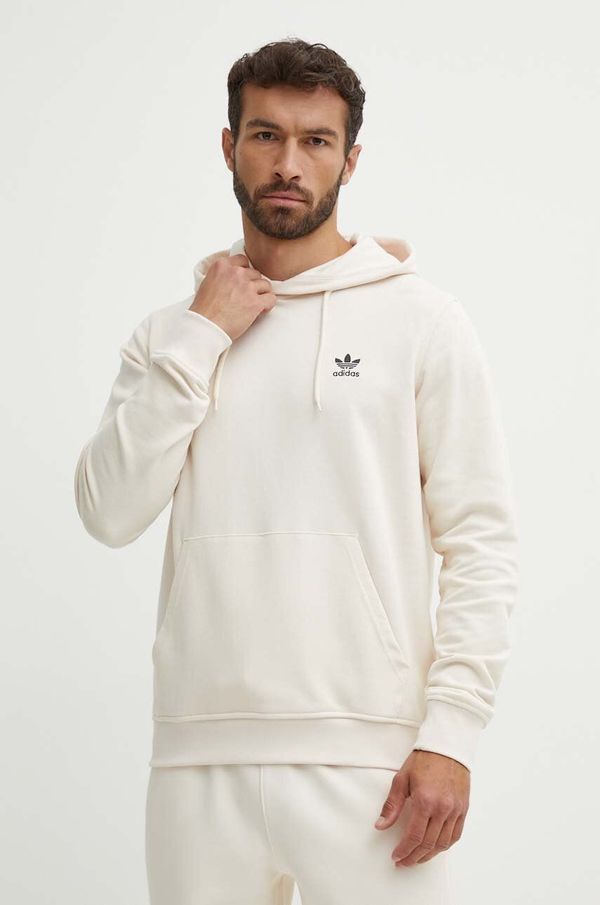 adidas Originals Pamučna dukserica adidas Originals za muškarce, boja: bež, s kapuljačom, s aplikacijom, IX7669