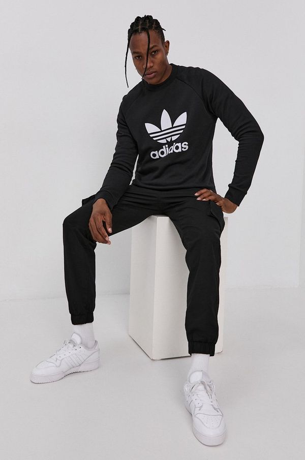 adidas Originals Pamučna dukserica adidas Originals za muškarce, boja: crna, H06651-BLK/WHT