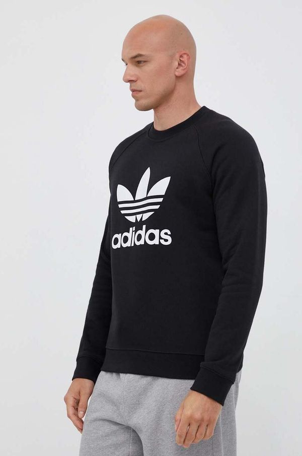 adidas Originals Pamučna dukserica adidas Originals za muškarce, boja: crna, s tiskom