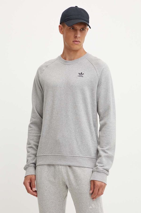 adidas Originals Pamučna dukserica adidas Originals za muškarce, boja: siva, melanž, IX7677