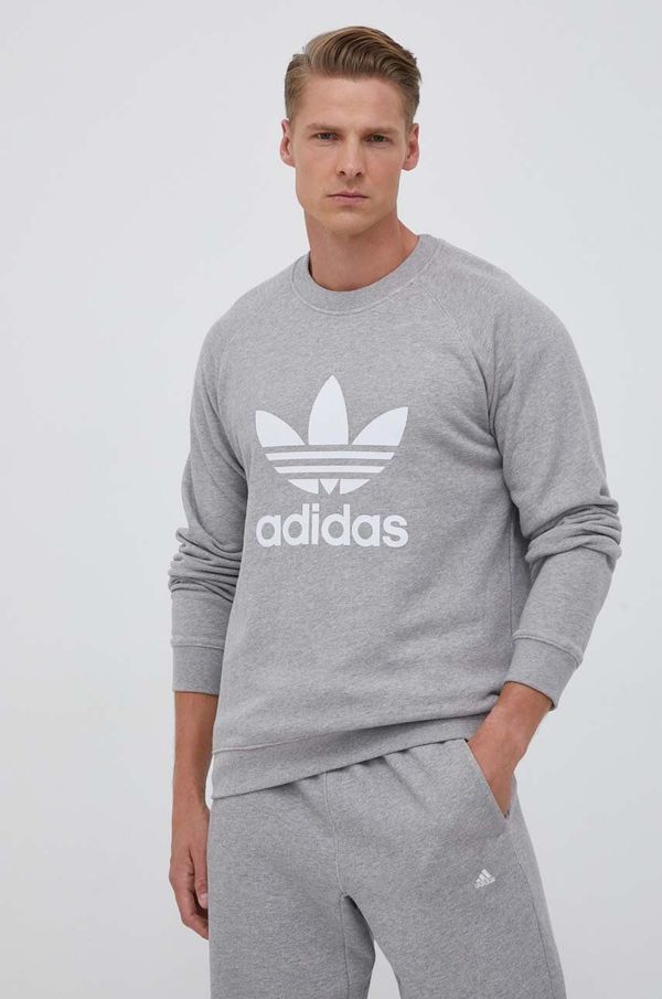adidas Originals Pamučna dukserica adidas Originals za muškarce, boja: siva, s tiskom