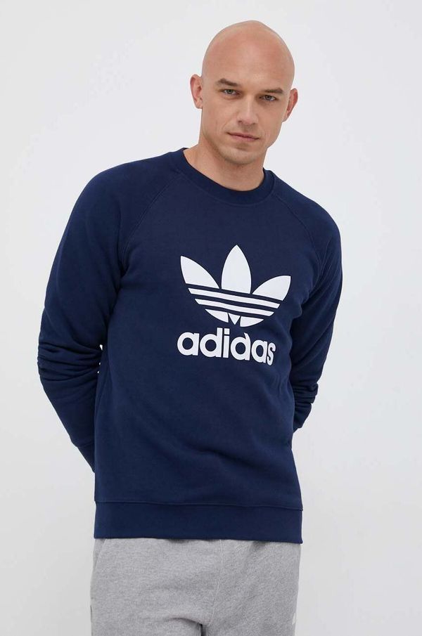 adidas Originals Pamučna dukserica adidas Originals za muškarce, boja: tamno plava, s tiskom