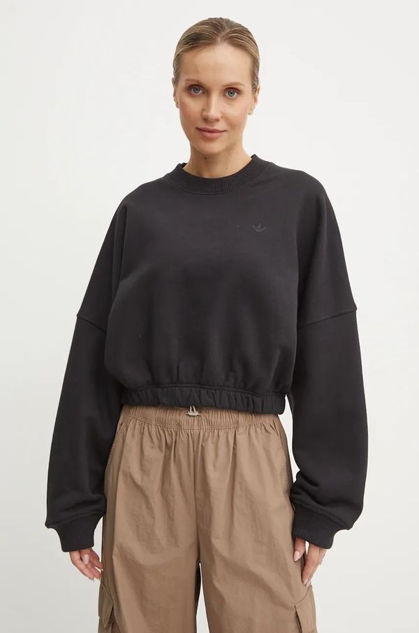 adidas Originals Pamučna dukserica adidas Originals za žene, boja: crna, bez uzorka, IW5752