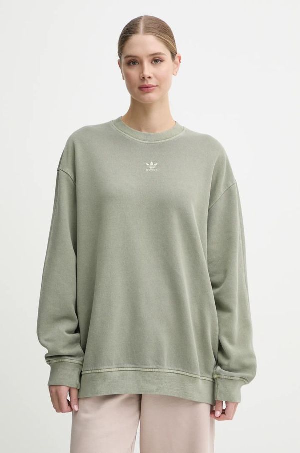 adidas Originals Pamučna dukserica adidas Originals za žene, boja: zelena, bez uzorka, IX6977