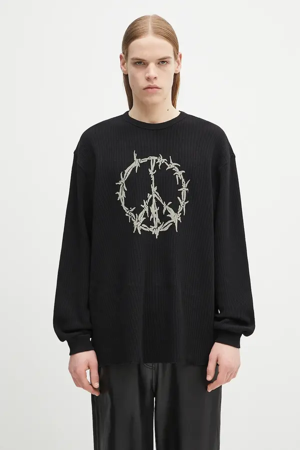 Aries Pamučna dukserica Aries Peace Press Gothic Waffle LS Tee