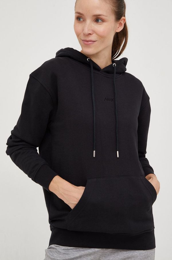 Arkk Copenhagen Pamučna dukserica Arkk Copenhagen boja: crna, s kapuljačom, glatka