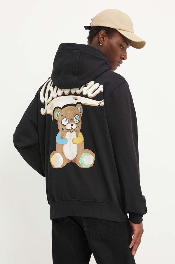 Barrow Pamučna dukserica Barrow boja: crna, s kapuljačom, s tiskom, F4BWUAHS088