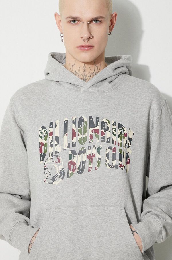 Billionaire Boys Club Pamučna dukserica Billionaire Boys Club Duck Camo Arch Logo Popover za muškarce, boja: siva, s kapuljačom, s tiskom, B23432