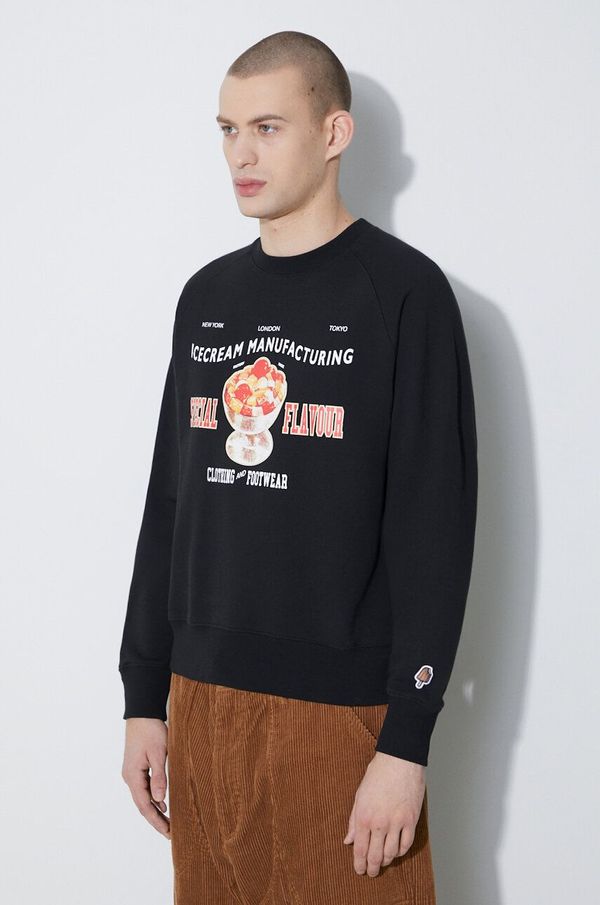 Icecream Pamučna dukserica Billionaire Boys Club Special Flavour Crewneck za muškarce, boja: crna, s tiskom, IC24122
