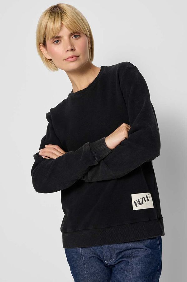 BIZUU Pamučna dukserica Bizuu FJORDA za žene, boja: crna, bez uzorka, FJORDA.CZARNY