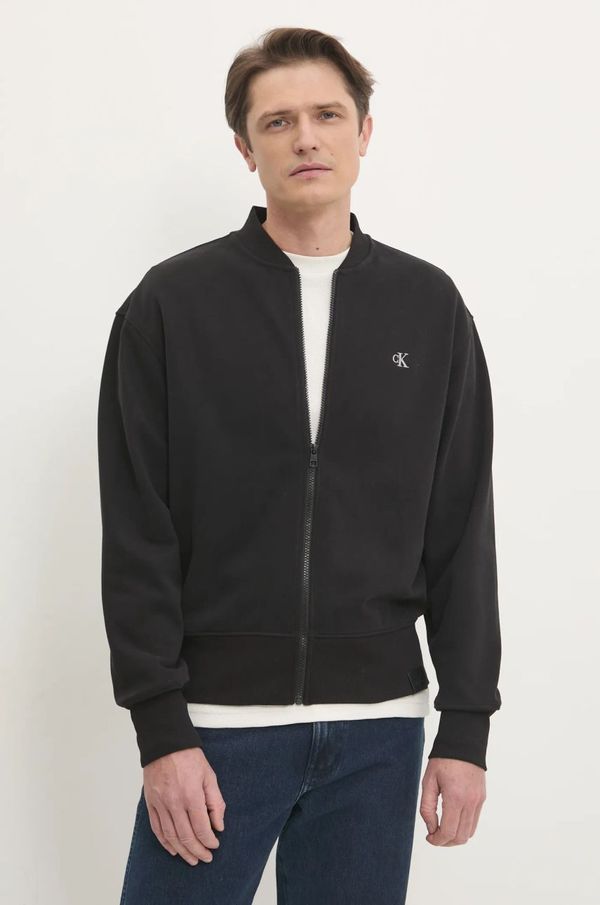 Calvin Klein Jeans Pamučna dukserica Calvin Klein Jeans za muškarce, boja: crna, bez uzorka, J30J326753