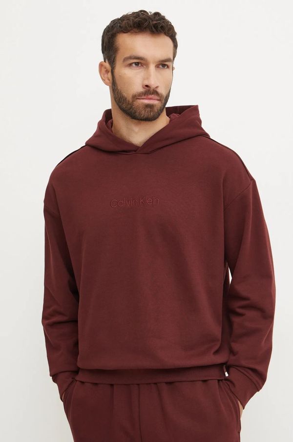 Calvin Klein Underwear Pamučna dukserica Calvin Klein Underwear za muškarce, boja: crvena, s kapuljačom, bez uzorka, 000NM2683E