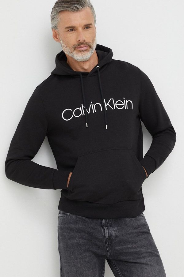 Calvin Klein Pamučna dukserica Calvin Klein za muškarce, boja: crna, s kapuljačom, K10K104060