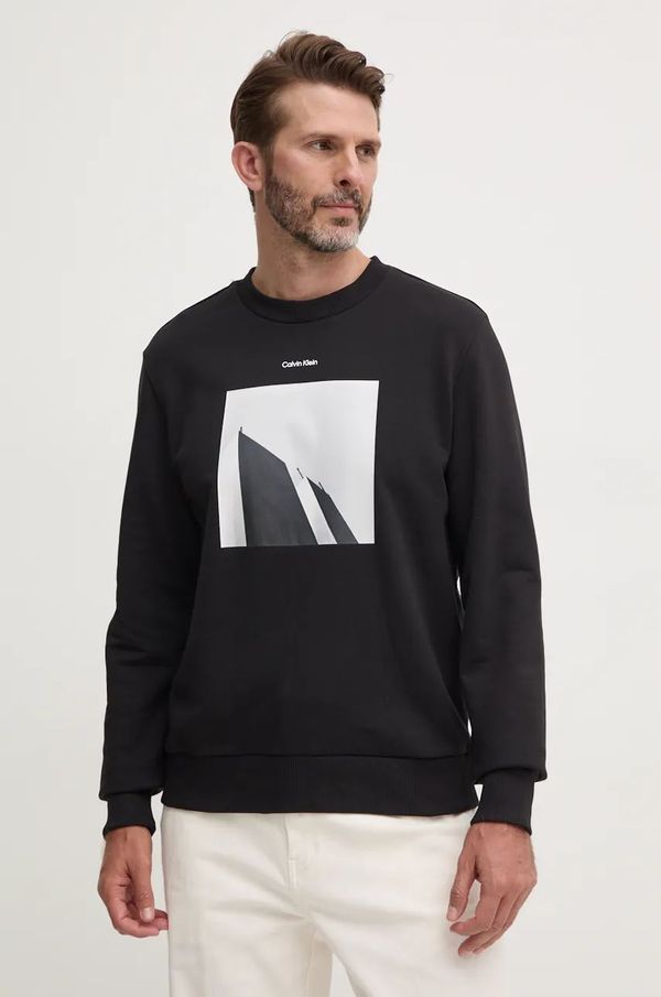 Calvin Klein Pamučna dukserica Calvin Klein za muškarce, boja: crna, s tiskom, K10K113563