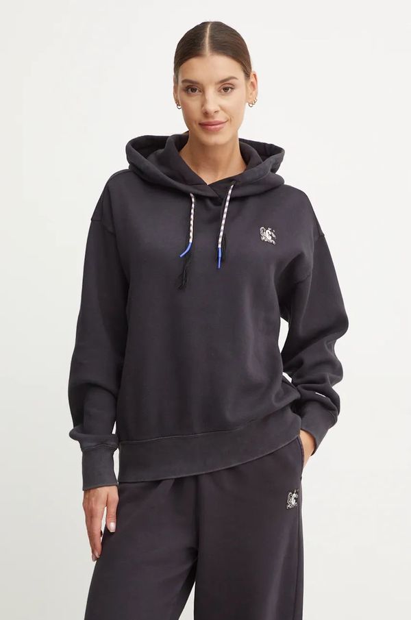 Champion Pamučna dukserica Champion za žene, boja: crna, s kapuljačom, bez uzorka, 117441