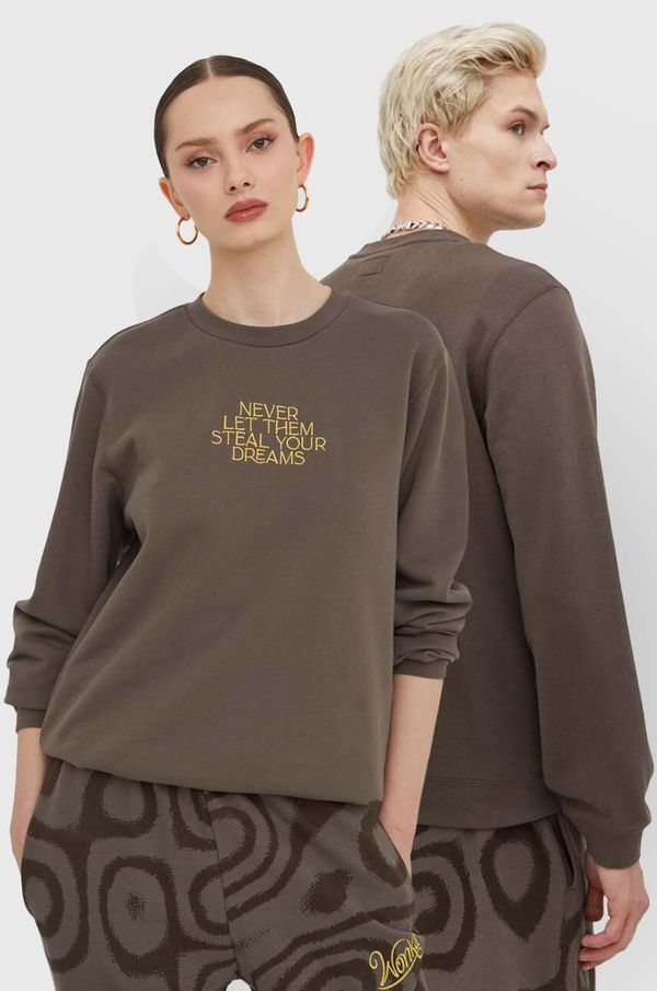 Converse Pamučna dukserica Converse converse x wonka boja: smeđa, s aplikacijom