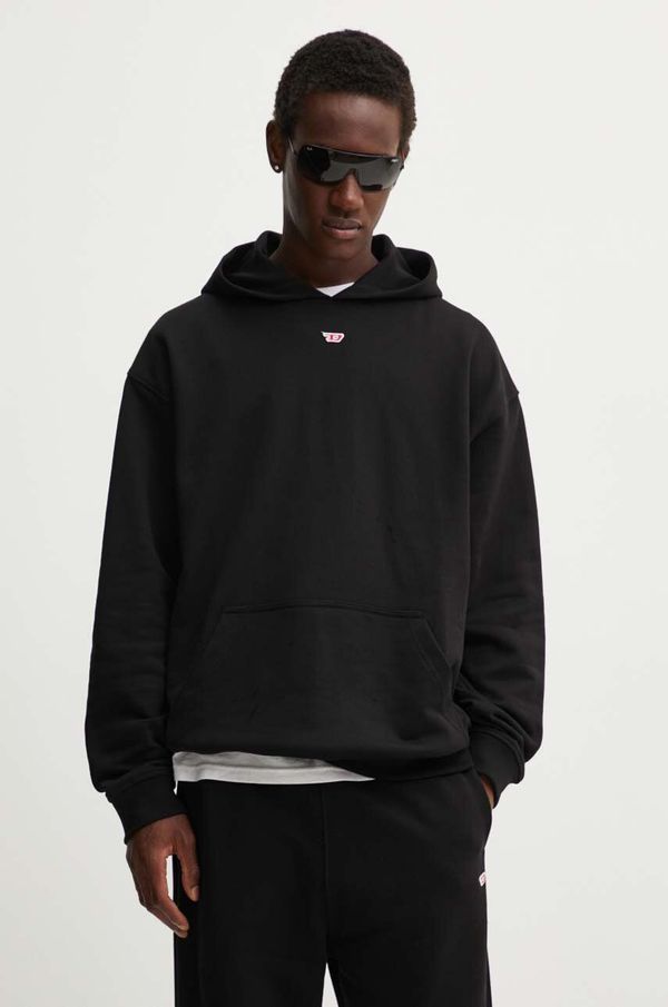 Diesel Pamučna dukserica Diesel S-BOXT-HOOD-D za muškarce, boja: crna, s kapuljačom, s aplikacijom, A14909.0GEAD