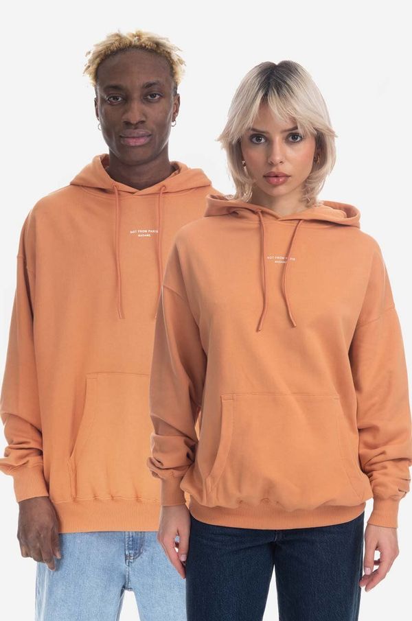 Drôle de Monsieur Pamučna dukserica Drôle de Monsieur Le Hoodie PEACH boja: narančasta, s kapuljačom, glatka, HO109.PEACH-PEACH