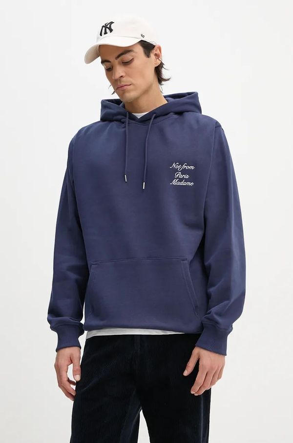 Drôle de Monsieur Pamučna dukserica Drôle de Monsieur Le Hoodie Slogan Calligraphy za muškarce, boja: tamno plava, s kapuljačom, s aplikacijom, E.HO168.CO127.NY Le Hood