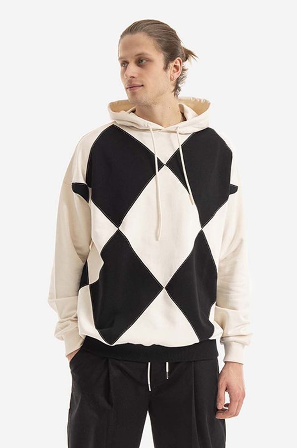 Drôle de Monsieur Pamučna dukserica Drôle de Monsieur za muškarce, boja: crna, s kapuljačom, s uzorkom, HO103.BLACK-BLACK