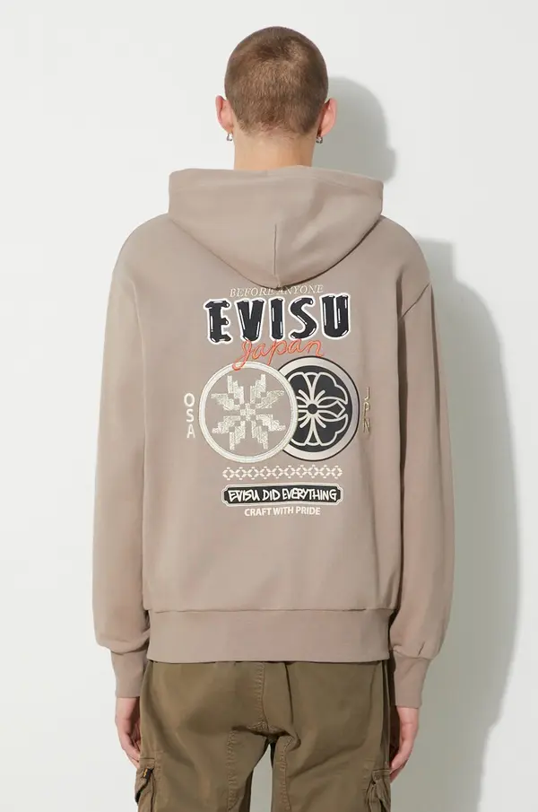 Evisu Pamučna dukserica Evisu Double Kamon EMB