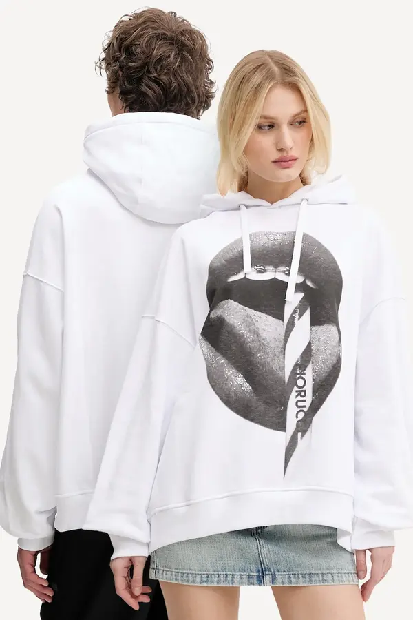 Fiorucci Pamučna dukserica Fiorucci Mouth Print Relaxed Fit Hoodie