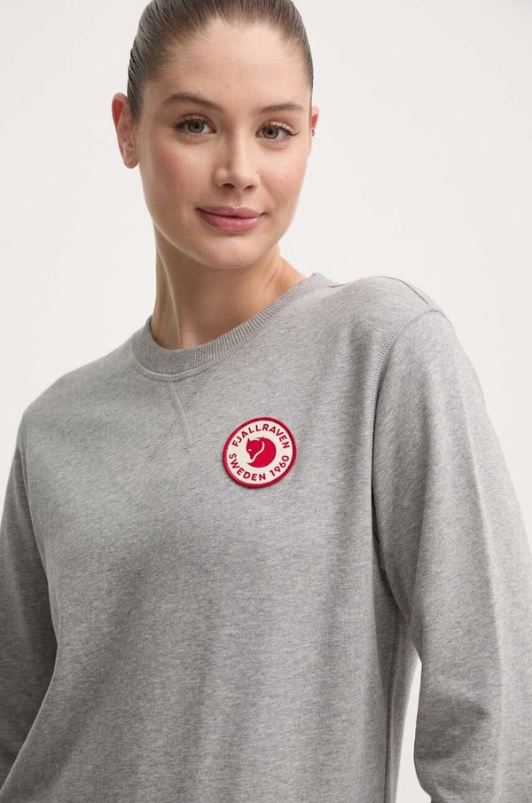 Fjallraven Pamučna dukserica Fjallraven 1960 Logo za žene, boja: siva, melanž