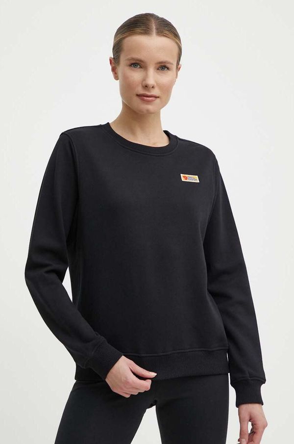 Fjallraven Pamučna dukserica Fjallraven Vardag Sweater za žene, boja: crna, bez uzorka, F87075