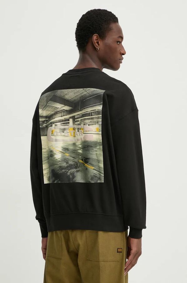 G-Star Raw Pamučna dukserica G-Star Raw za muškarce, boja: crna, s tiskom, D25102-D257