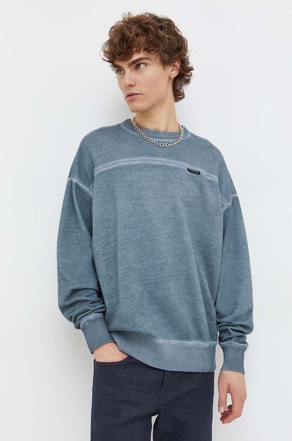 G-Star Raw Pamučna dukserica G-Star Raw za muškarce, boja: zelena, bez uzorka