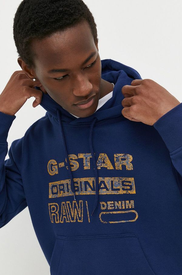 G-Star Raw Pamučna dukserica G-Star Raw za muškarce, s kapuljačom, s tiskom