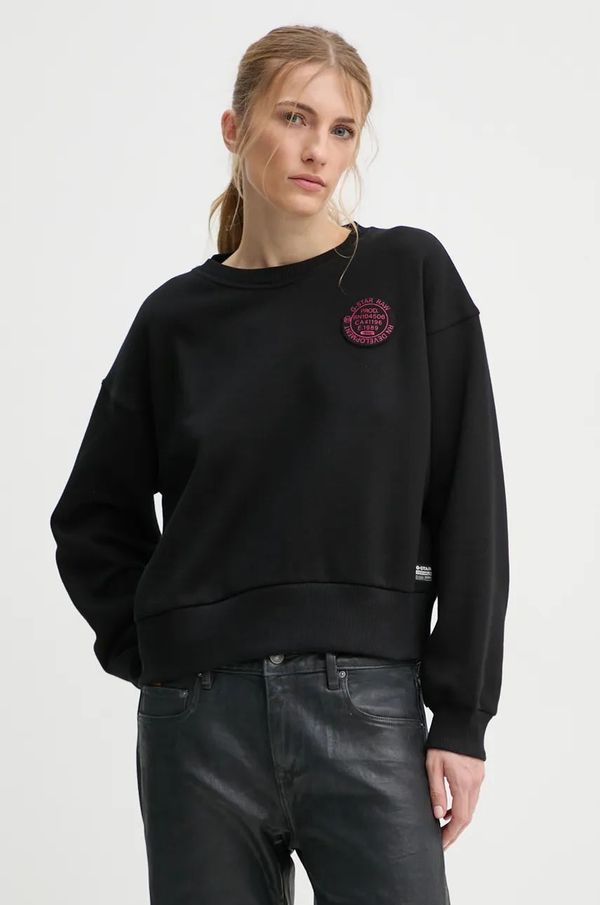 G-Star Raw Pamučna dukserica G-Star Raw za žene, boja: crna, s tiskom, D25044-D427