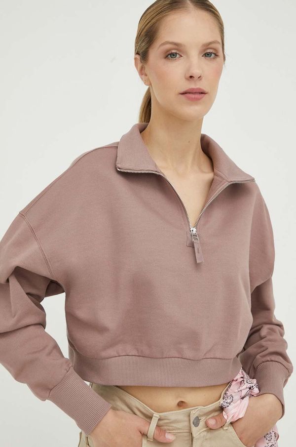 G-Star Raw Pamučna dukserica G-Star Raw za žene, boja: ružičasta, glatka