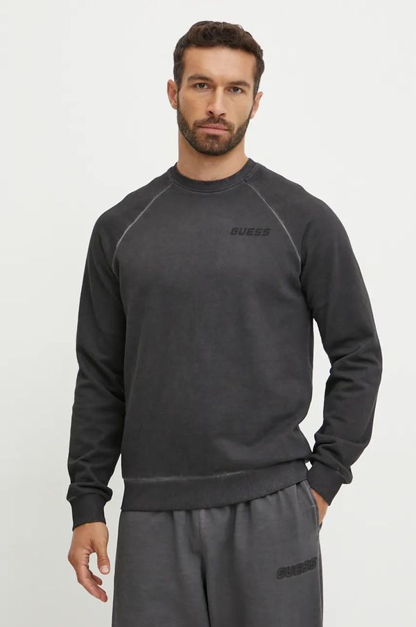 Guess Pamučna dukserica Guess FELIS za muškarce, boja: crna, s tiskom, Z4BQ13 KCE90