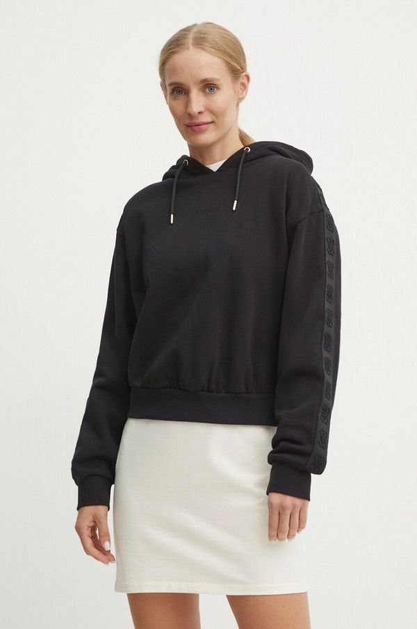 Guess Pamučna dukserica Guess STACIE za žene, boja: crna, s kapuljačom, s aplikacijom, V4BQ00 KC5O0