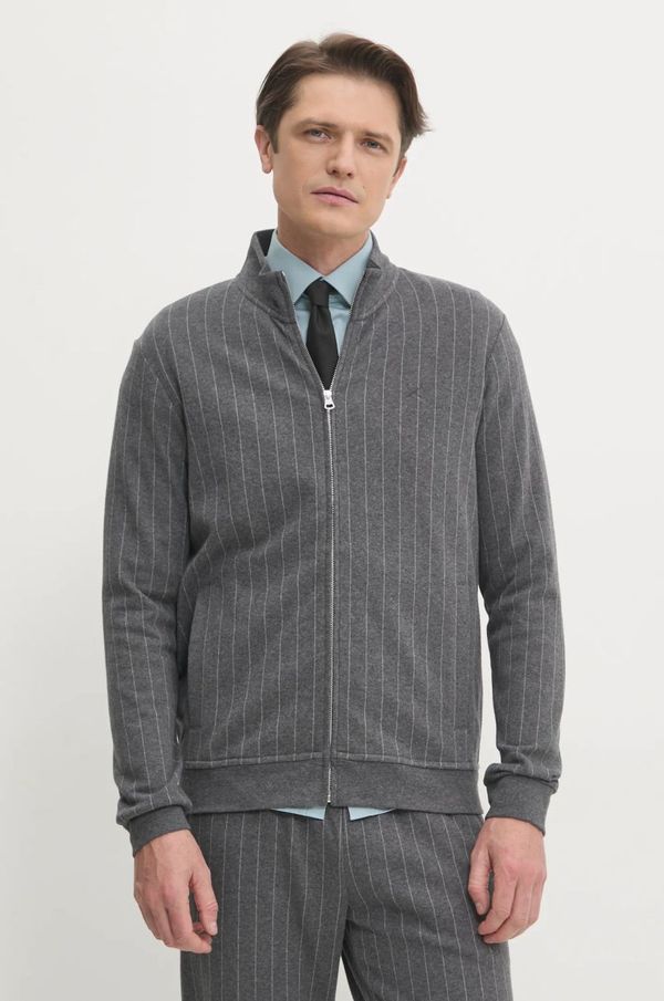 Hackett London Pamučna dukserica Hackett London za muškarce, boja: siva, s uzorkom, HM581309