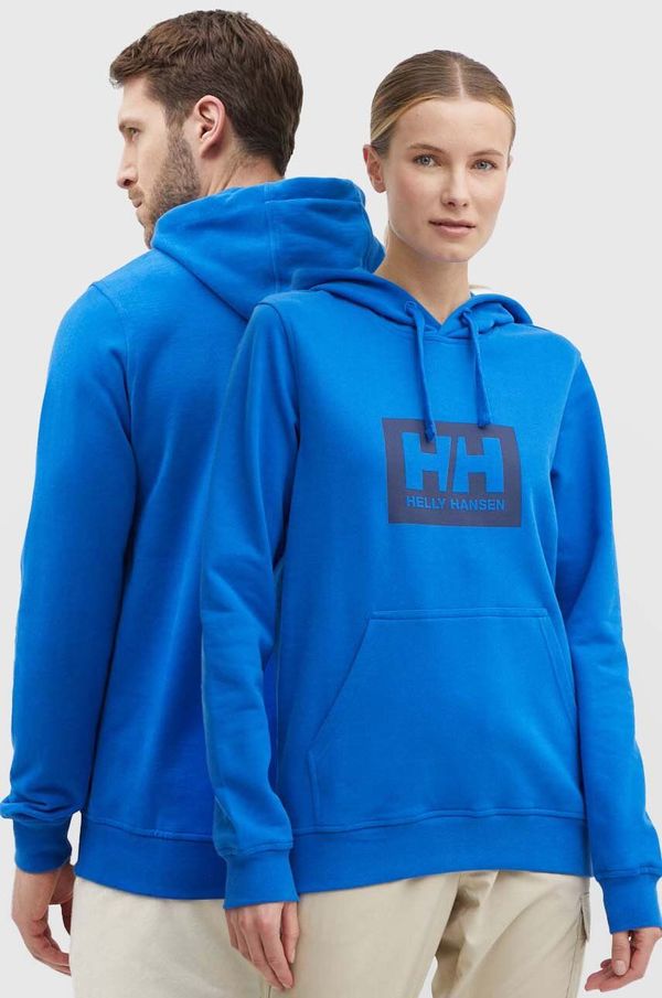 Helly Hansen Pamučna dukserica Helly Hansen s kapuljačom, tiskom