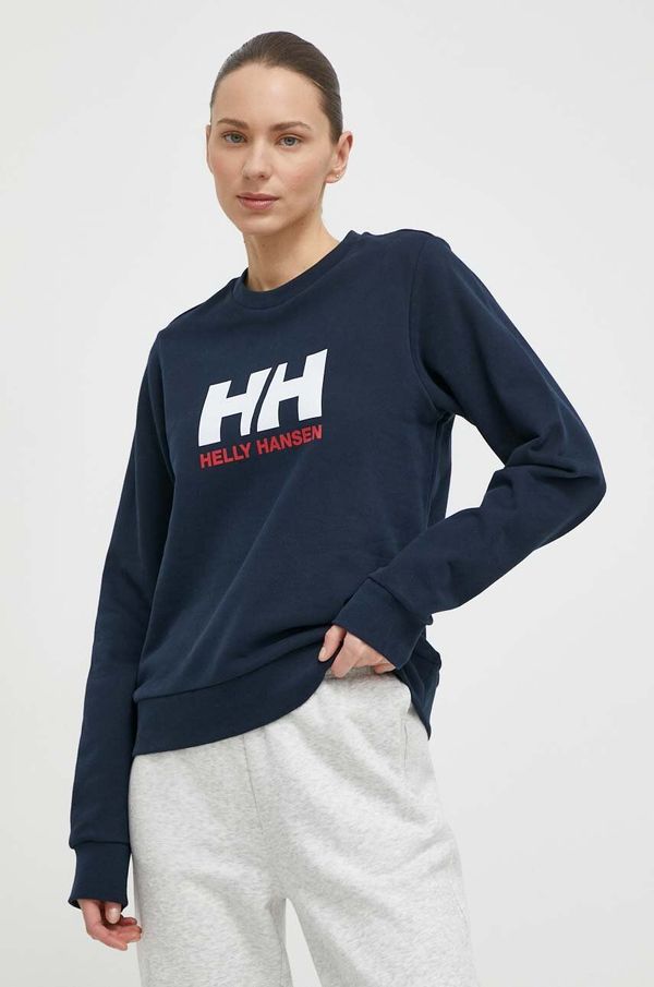 Helly Hansen Pamučna dukserica Helly Hansen za žene, boja: tamno plava, s tiskom, 34462