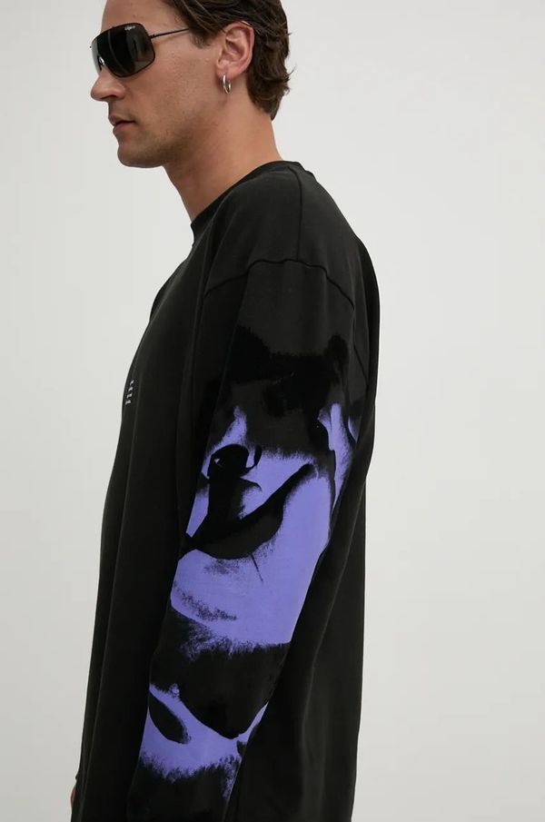 Hugo Pamučna dukserica HUGO za muškarce, boja: crna, s tiskom, 50521731