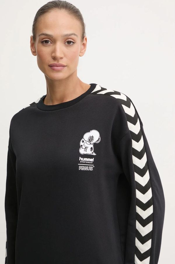 Hummel Pamučna dukserica Hummel Hummel x Peanuts boja: crna, s tiskom, 226104