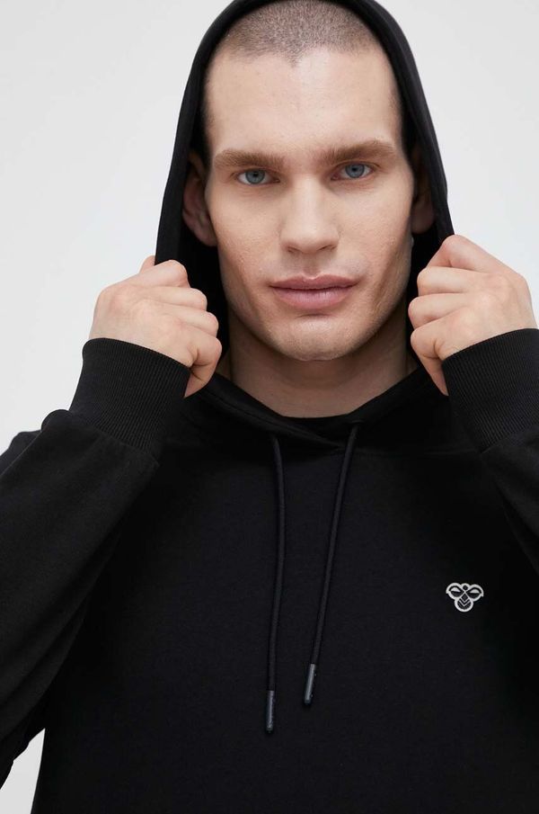 Hummel Pamučna dukserica Hummel za muškarce, boja: crna, glatka