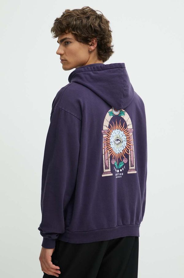 Kaotiko Pamučna dukserica Kaotiko boja: ljubičasta, s kapuljačom, s tiskom, AL016-01-G002