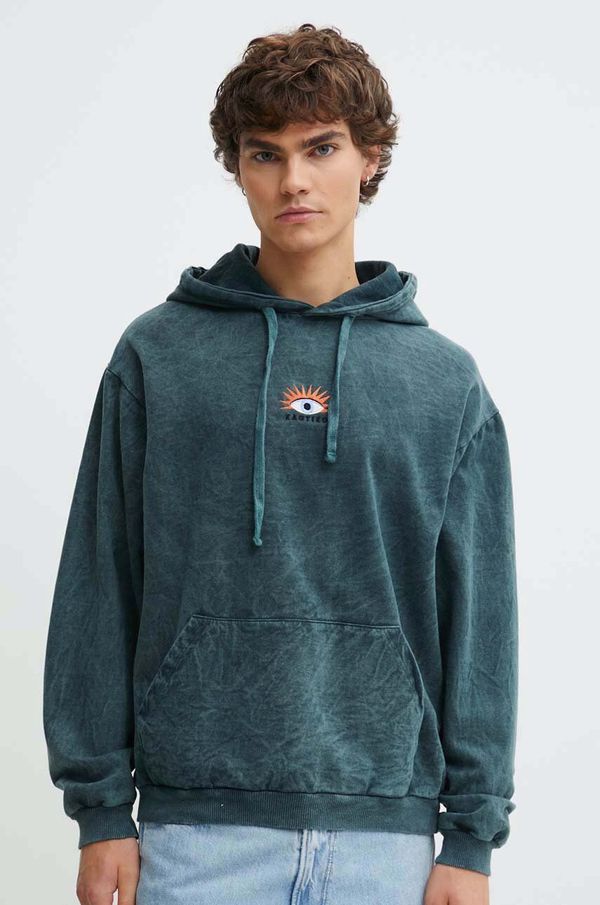 Kaotiko Pamučna dukserica Kaotiko boja: zelena, s kapuljačom, s aplikacijom, AM020-01-G002