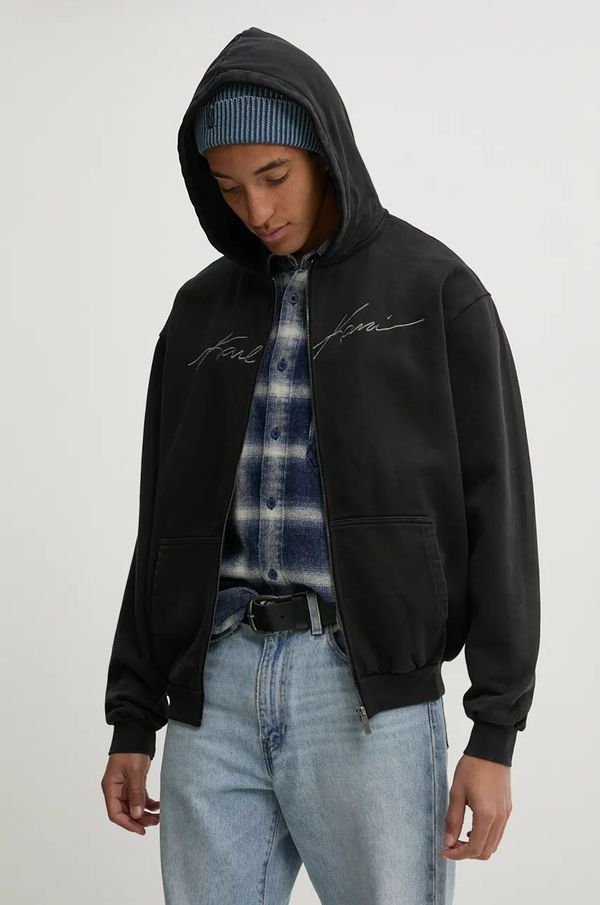 Karl Kani Pamučna dukserica Karl Kani za muškarce, boja: crna, s kapuljačom, s aplikacijom, 60220061