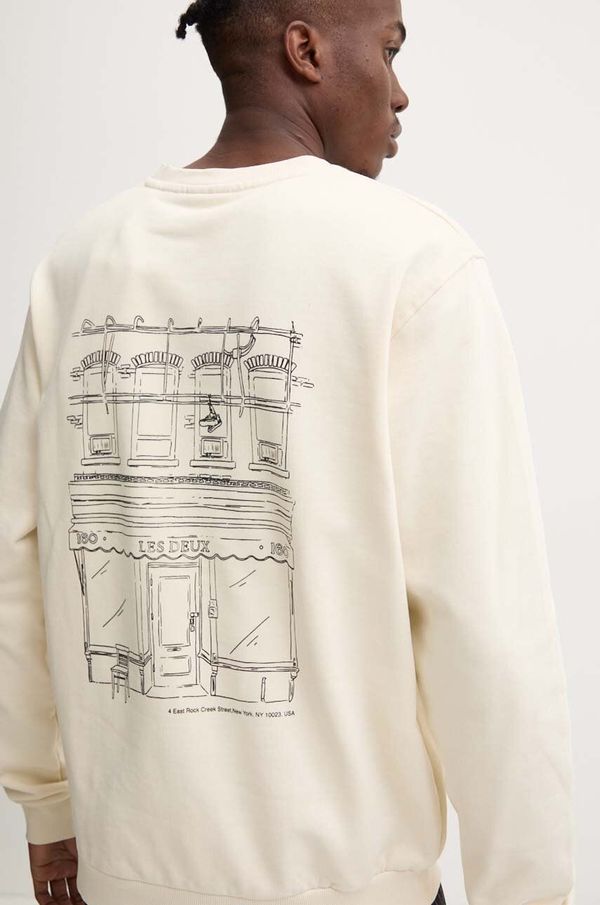 Les Deux Pamučna dukserica Les Deux za muškarce, boja: bež, s tiskom, LDM200165