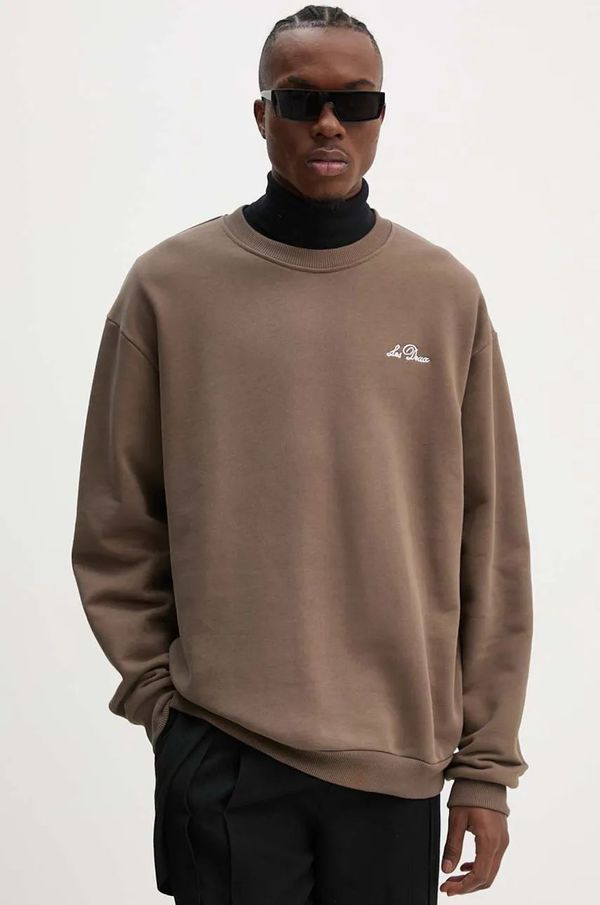 Les Deux Pamučna dukserica Les Deux za muškarce, boja: smeđa, bez uzorka, LDM200128