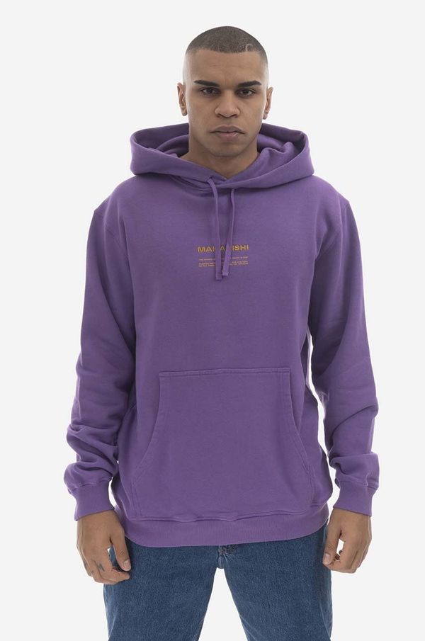 Maharishi Pamučna dukserica Maharishi Miltype Embroidered Hooded Sweat za muškarce, boja: ljubičasta, s kapuljačom, s tiskom, 7010.PURPLE-PURPLE